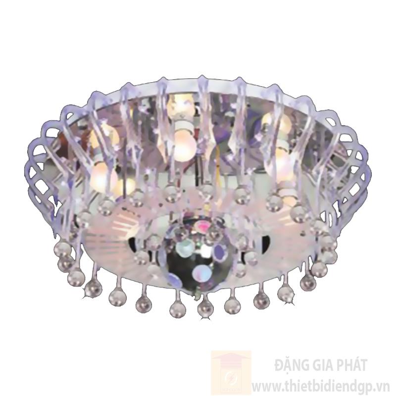 Đèn ốp trần Led tròn Ø500*H280, E27*6 lamp, LED color changer, Moter rotattion, remote